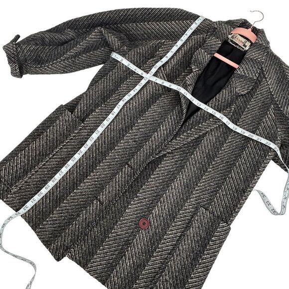 Vintage 1980s double breasted wool coat oversized size medium - Picture 4 of 6